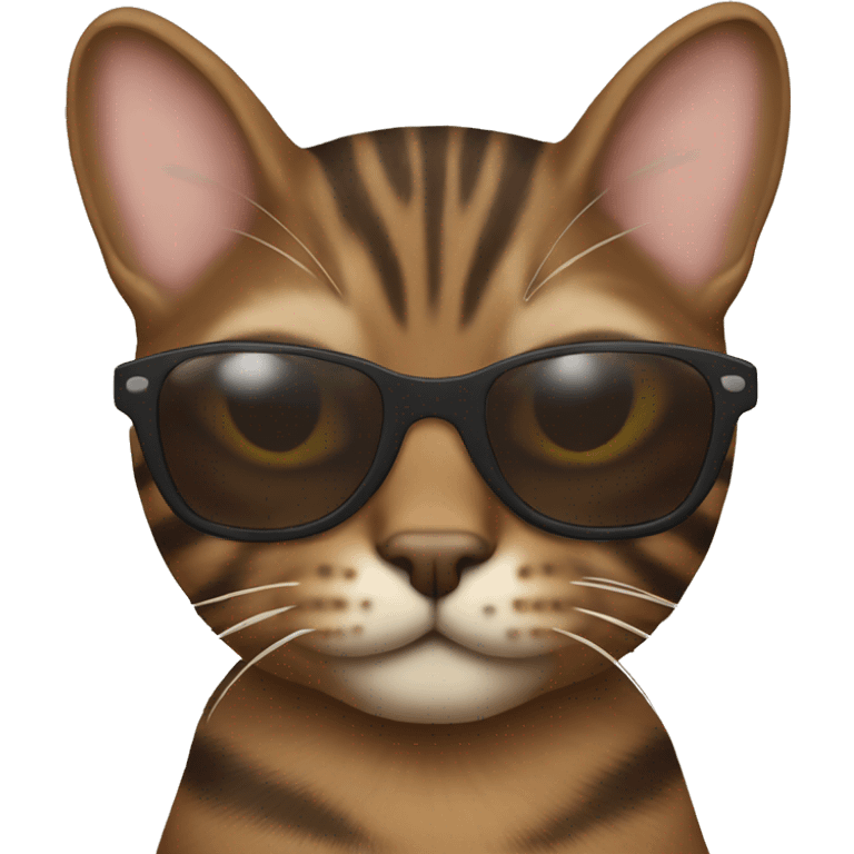 Brown tabby with sunglasses emoji