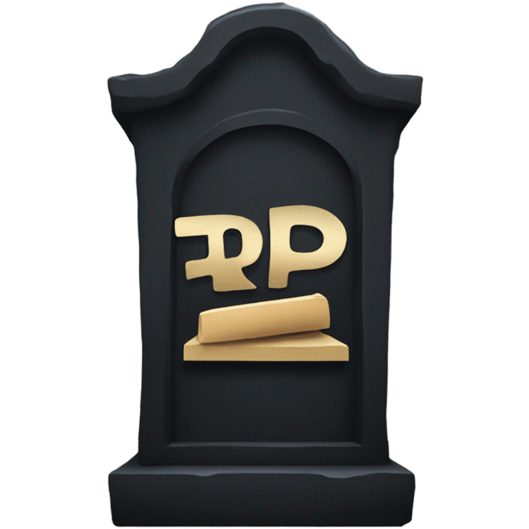 a black grave with the letters RIP emoji