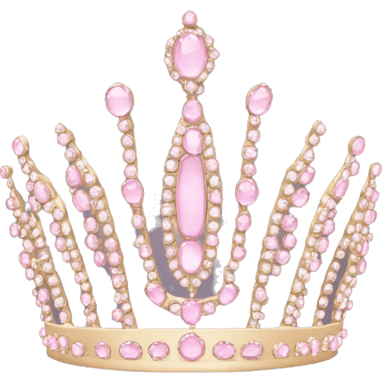 Royal tiara with pale pink jewels emoji