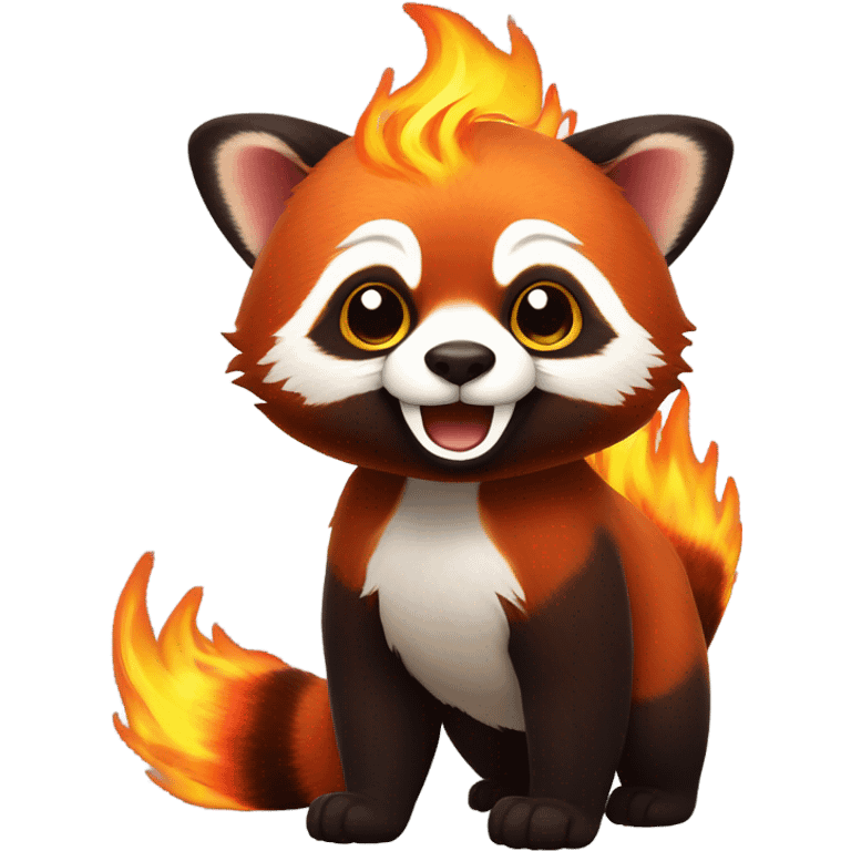 Red panda with there pants on fire emoji