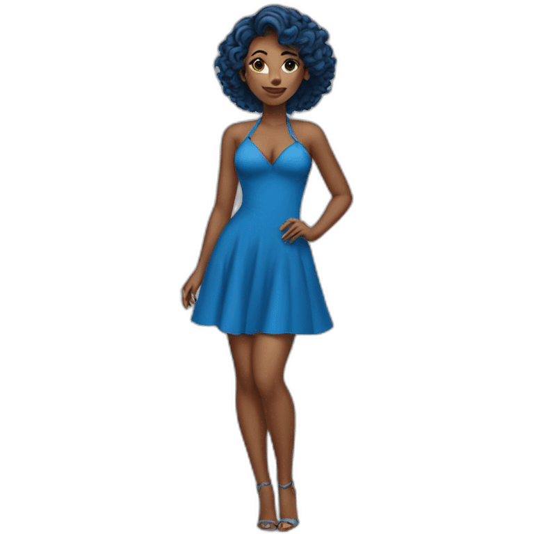 A sexy girl with blues dress emoji