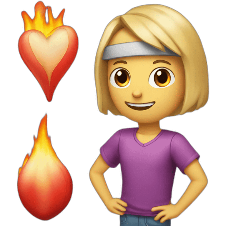 Corazón dividido en tres partes iguales emoji