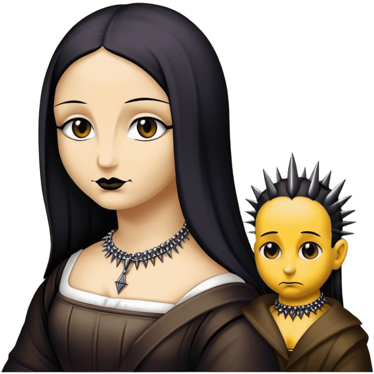 Goth mona lisa with spike choker  emoji