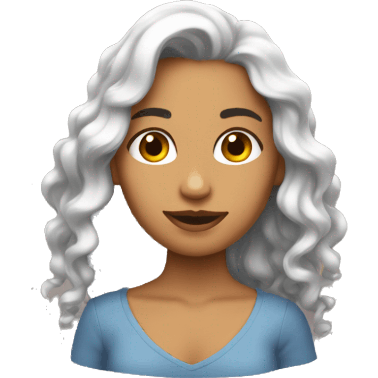 Una chica con pelo ondulado emoji