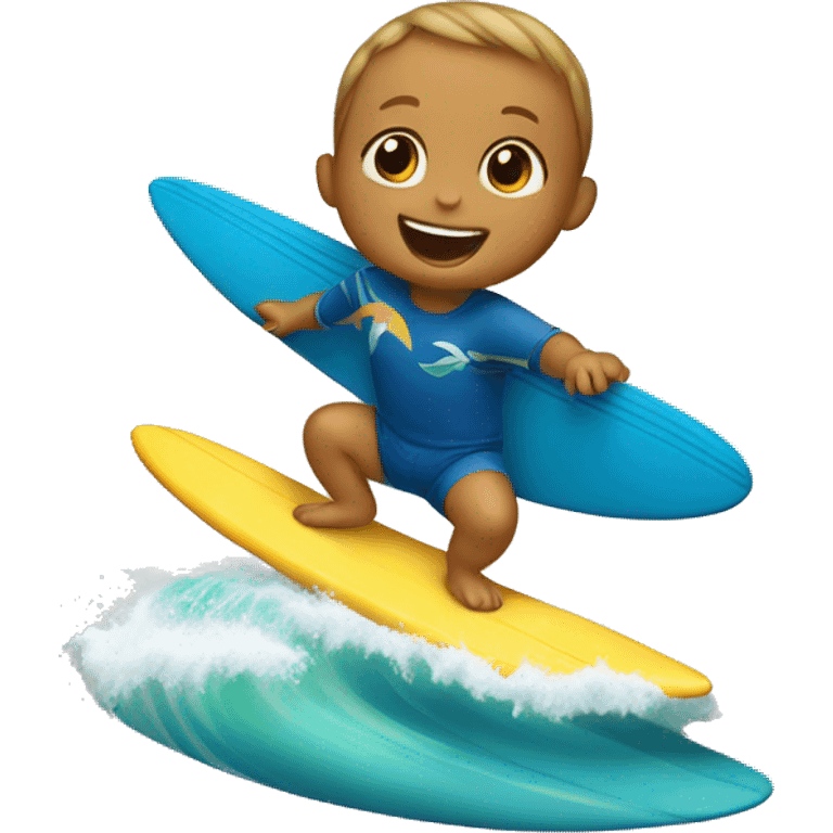 Baby surfing  emoji