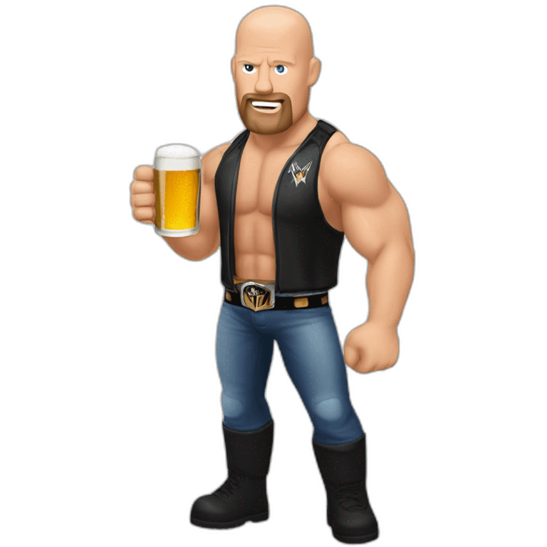 Wwe Steve Austin with beer emoji