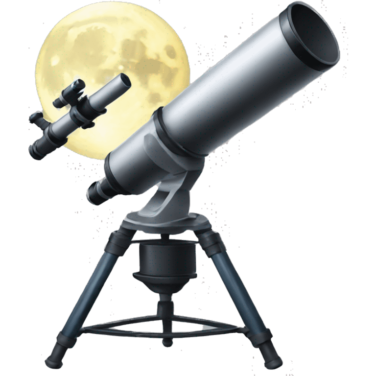 Telescope with moon emoji