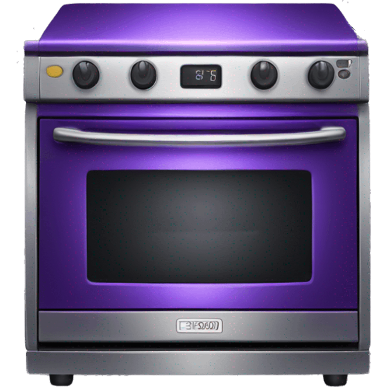 Realistic Metallic royal purple oven isolated.  emoji