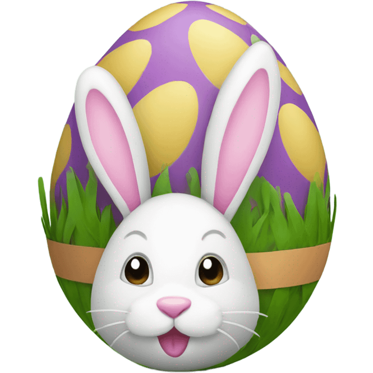 easter egg with a bunny all in Easter theme emoji