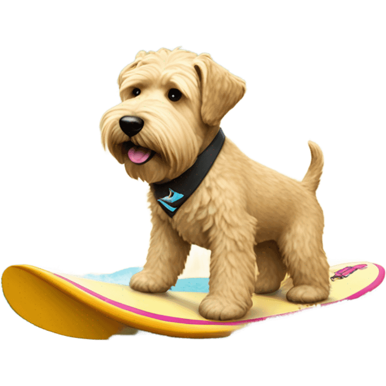 Wheaten terrier surfing emoji