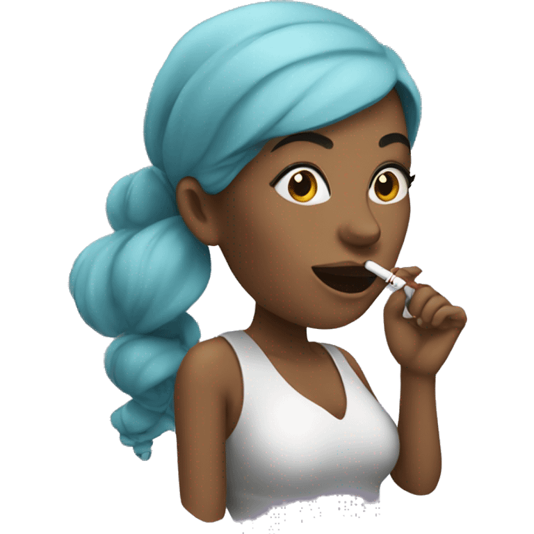 woman with a vape smoke emoji