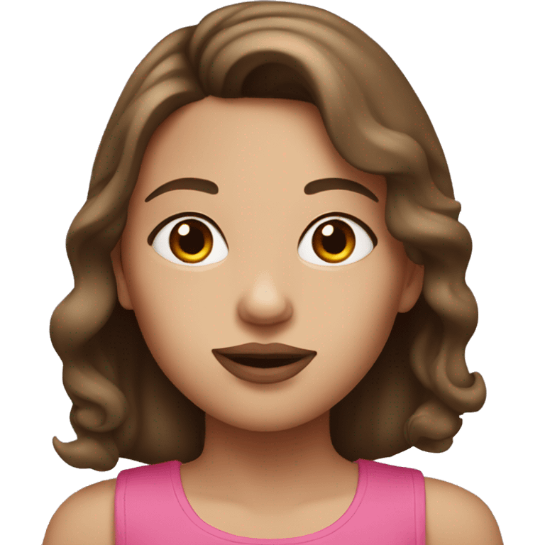 Girl with brown hair and pink lips emoji