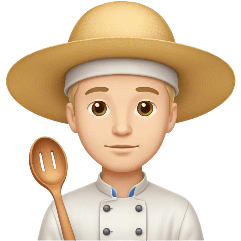 line cook white man big hat emoji