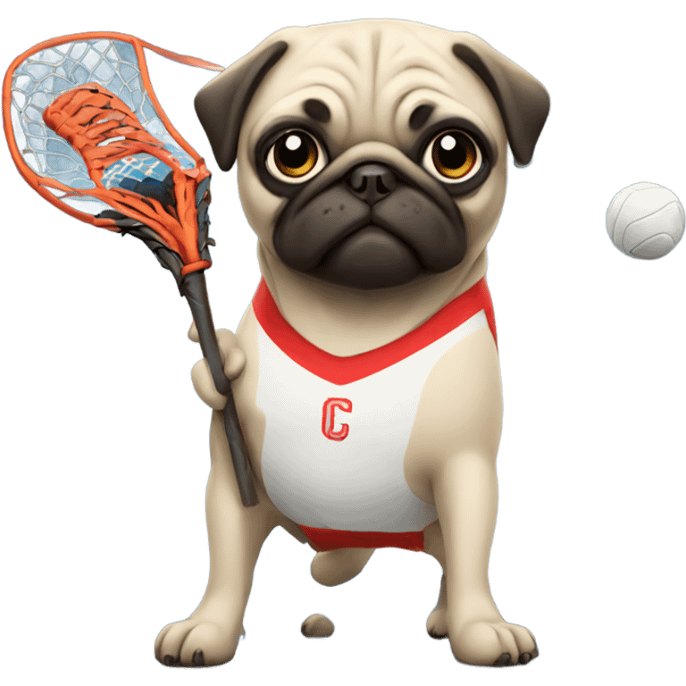 Pug playing lacrosse  emoji