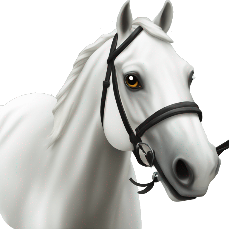 HORSE RACING - white horse and person emoji