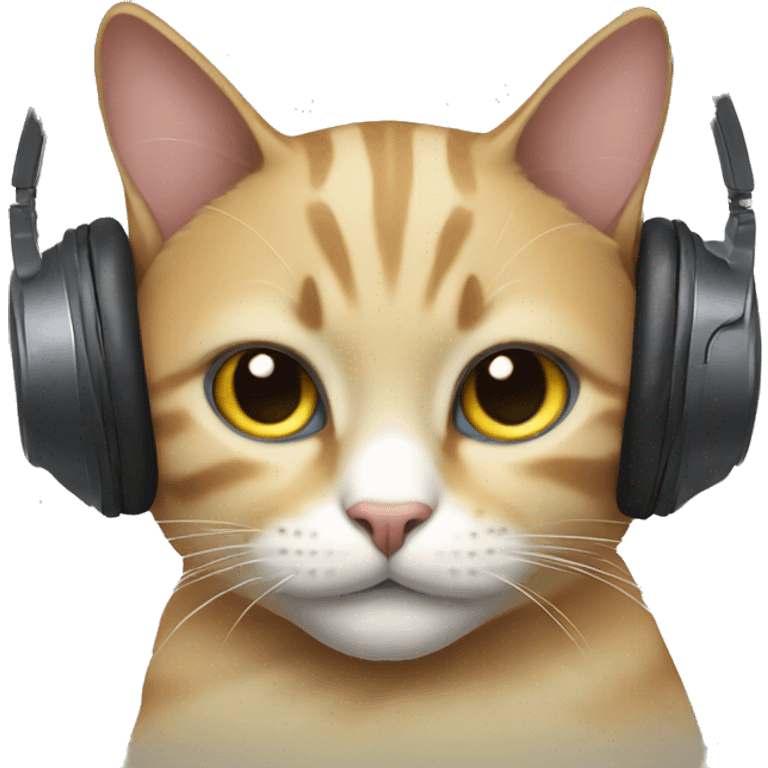 Cat with headphones emoji