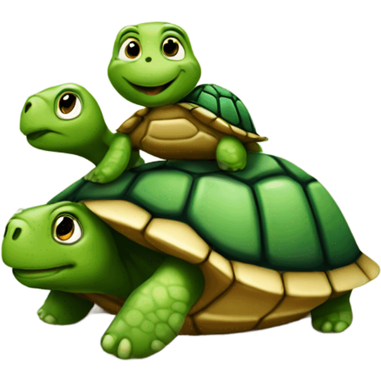 Turtle with a baby on its shell emoji