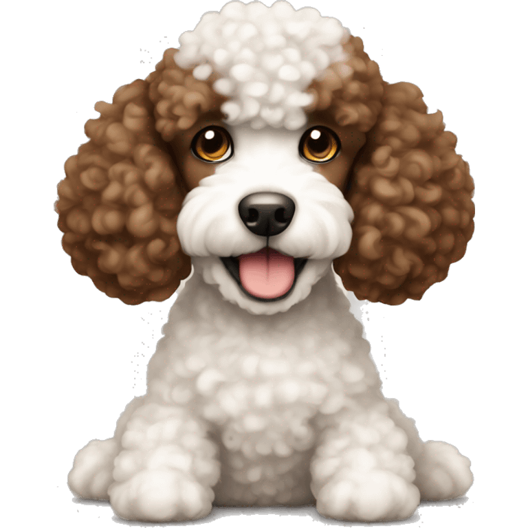 Brown and white poodle emoji