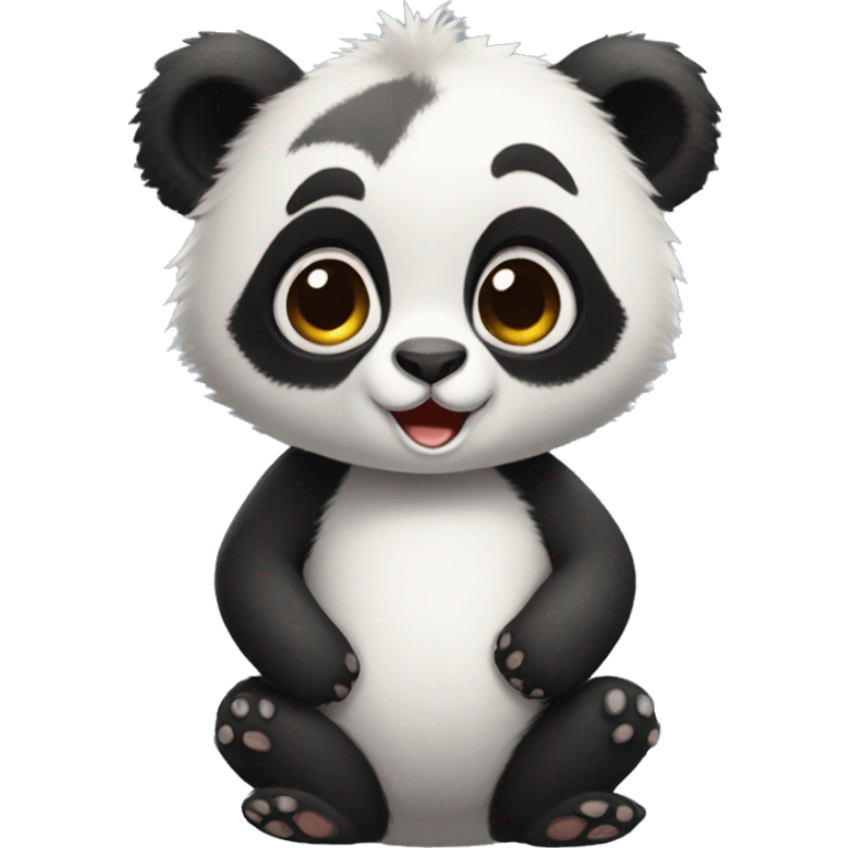 Cute panda-lemur-hybrid full body emoji