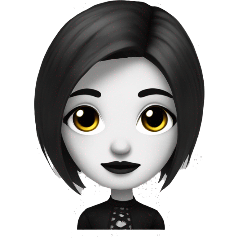 Mexican Goth girl black and white hair emoji