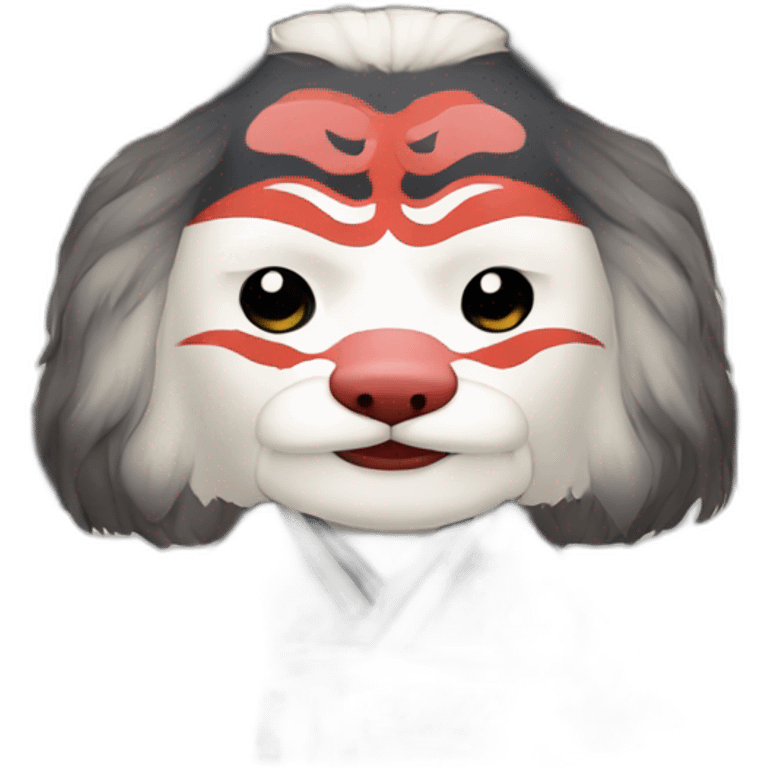 noh-dog-mask-longhair-hotguy-japanese-kimono emoji