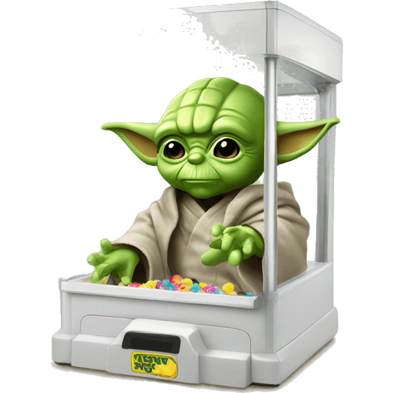 A claw machine with yoda figures inside. emoji