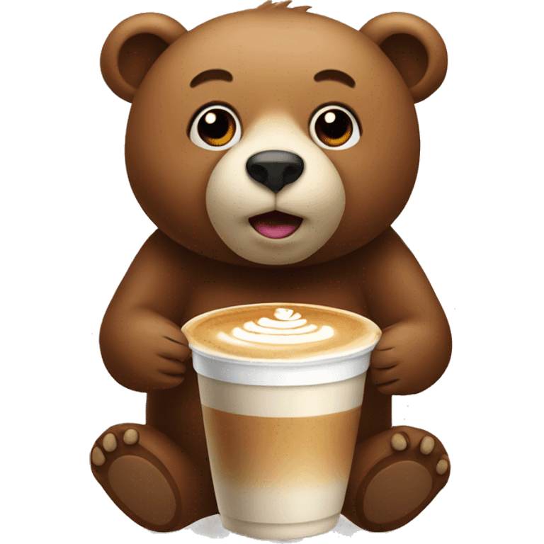 Bear with latte emoji