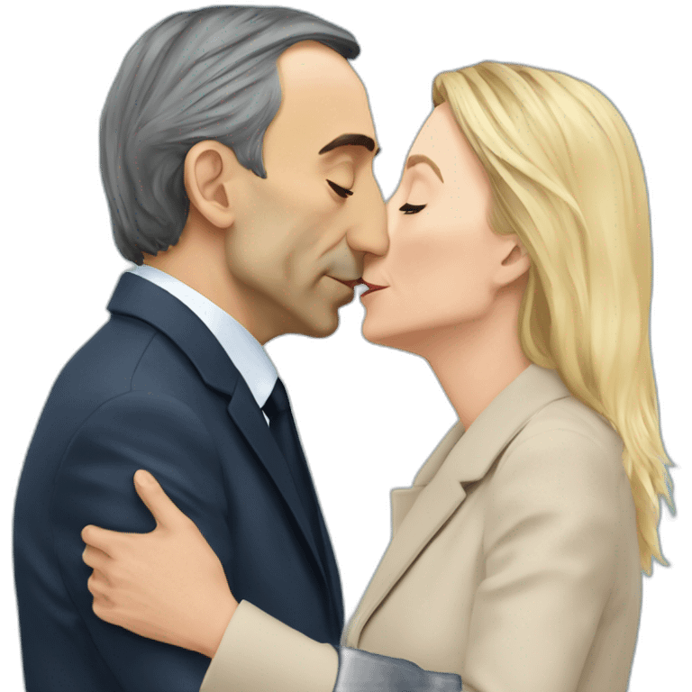 éric zemmour kissing marine lepen emoji