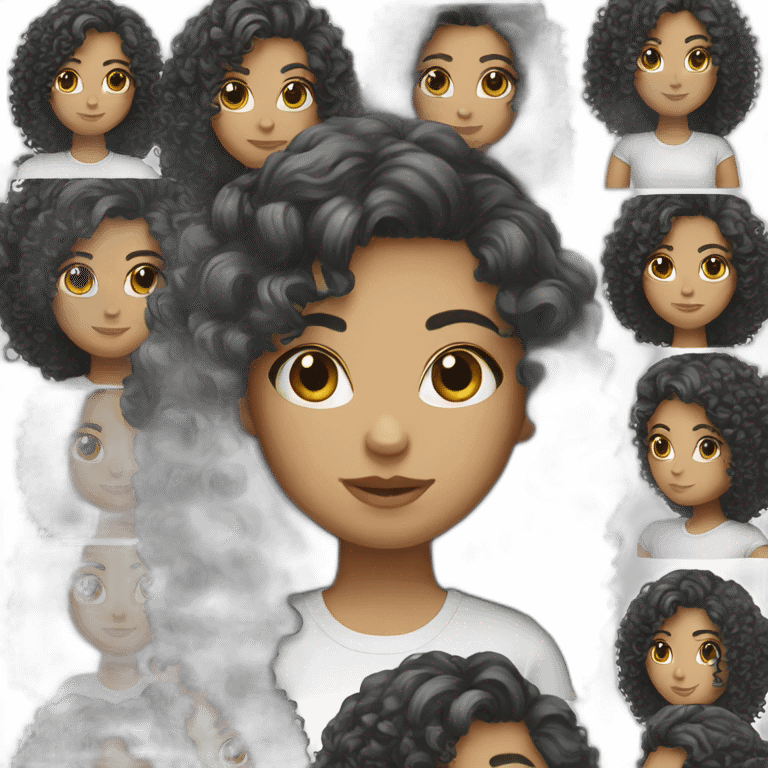 curly black haired white girl emoji