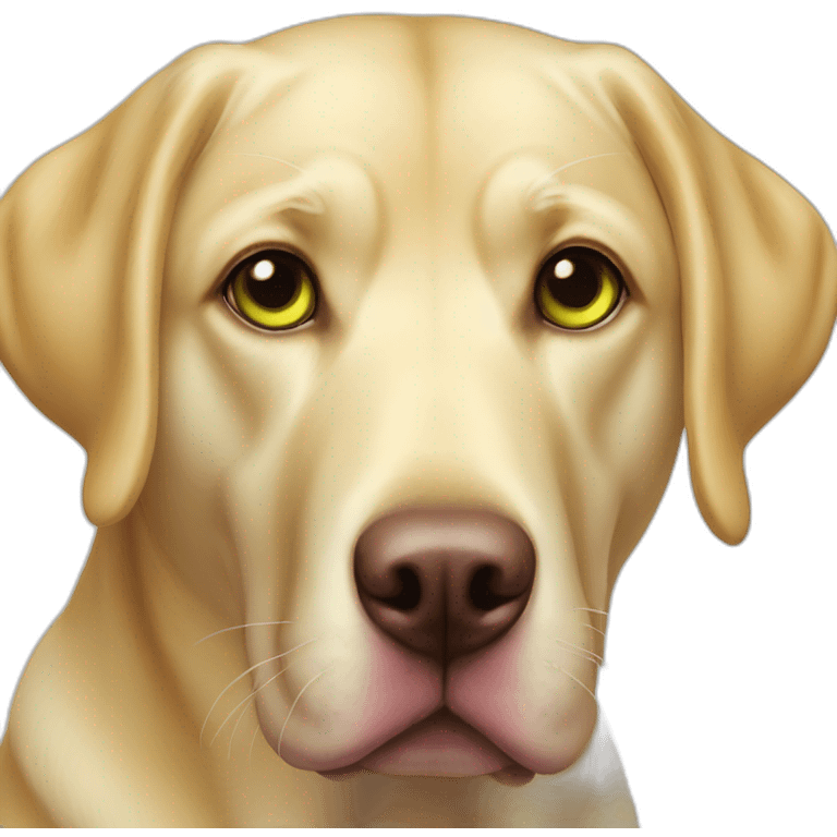 yellow labrador pink nose green eyes emoji