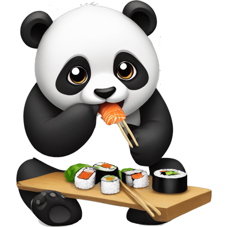 panda eating sushi emoji