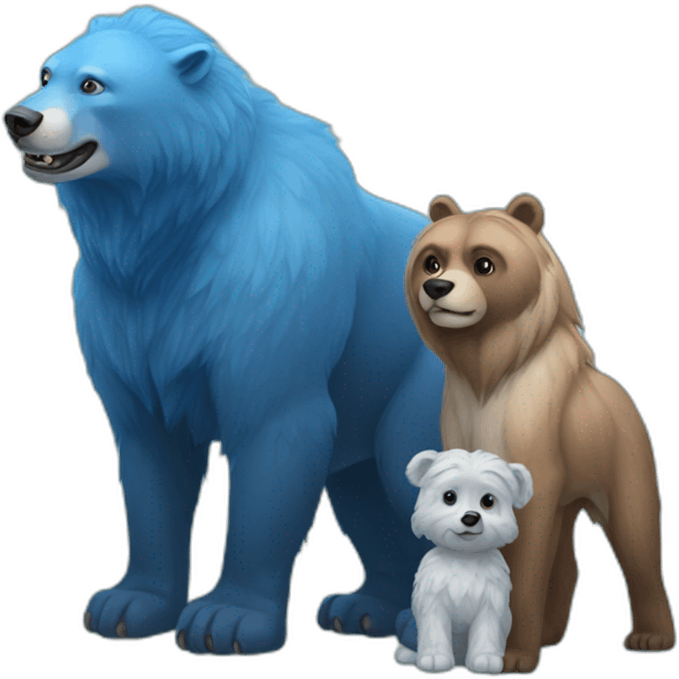 azure mamoth with dog and bear emoji