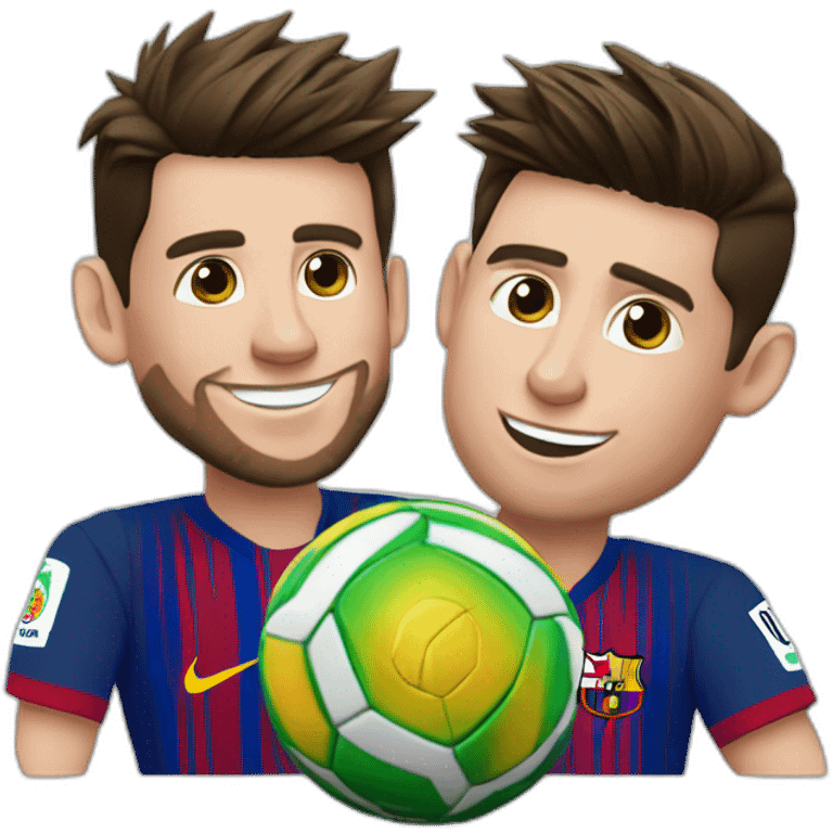 Messi con Cristiano Ronaldo y la pelota ⚽ emoji