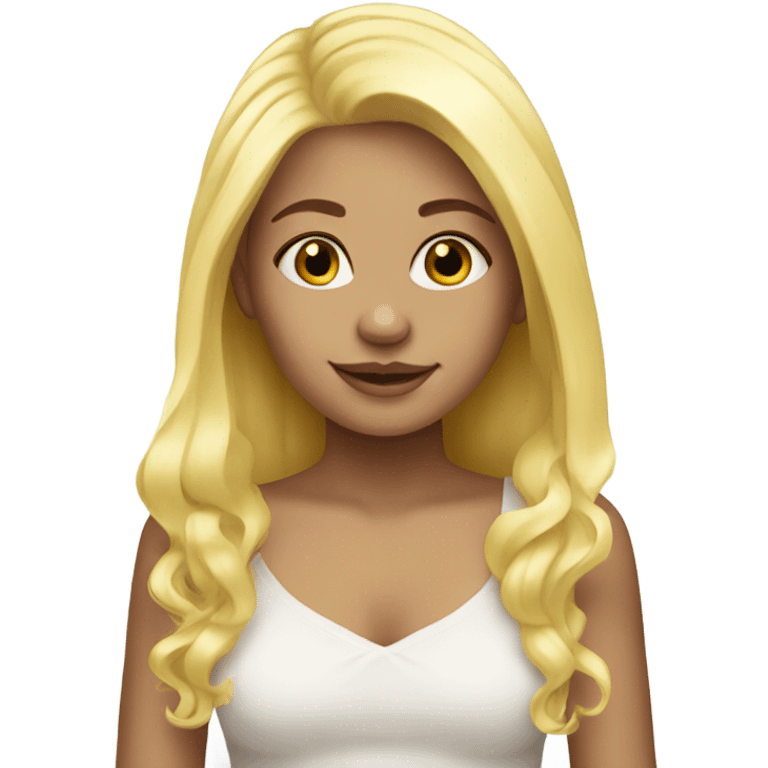 Pretty blond girl with PASTEL YELLOW color shire emoji