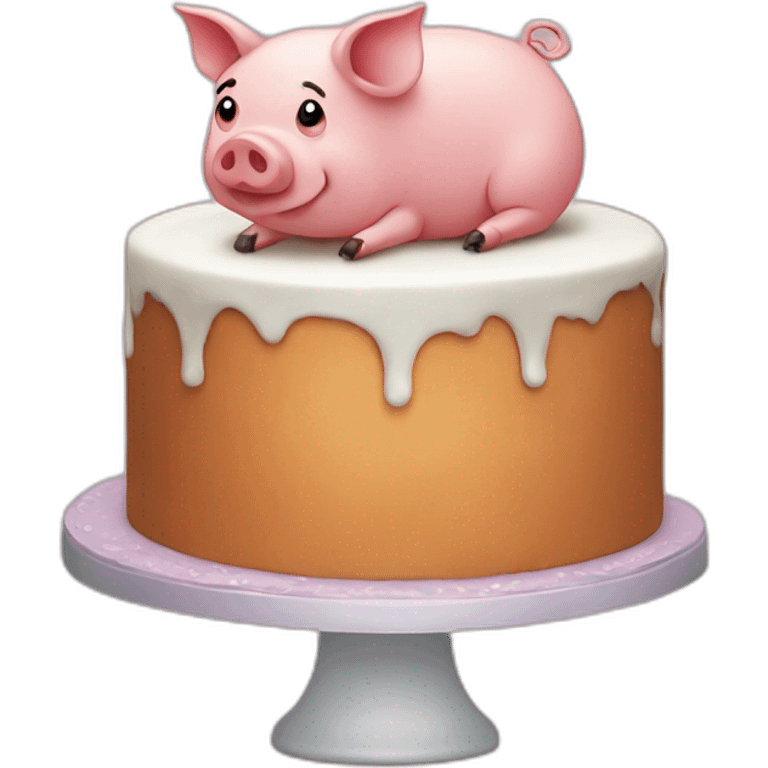 Pig on cake emoji