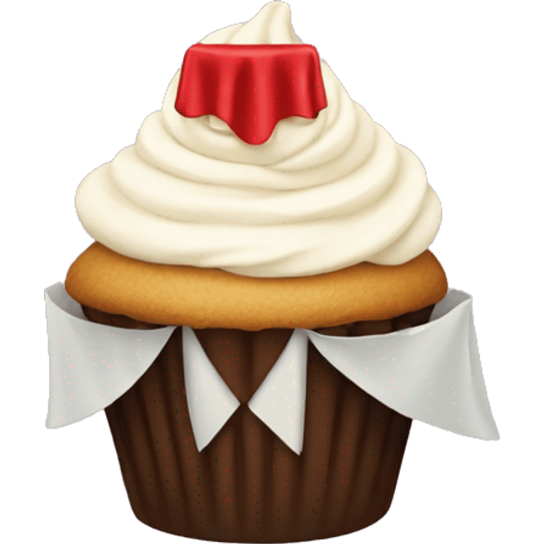 Cupcake with a cape emoji