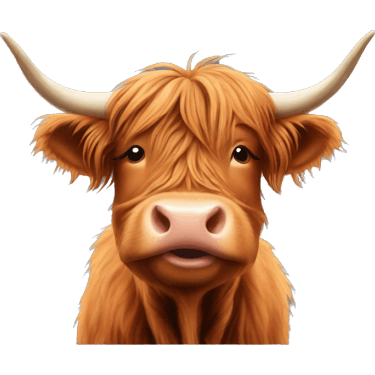 Highland cow blowing kiss emoji