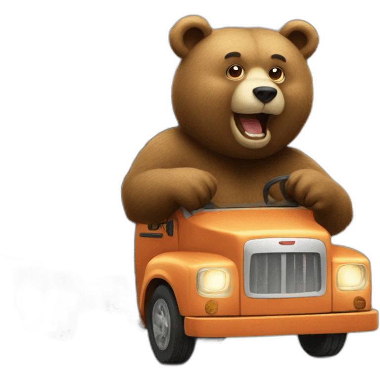 Bear driving truck emoji