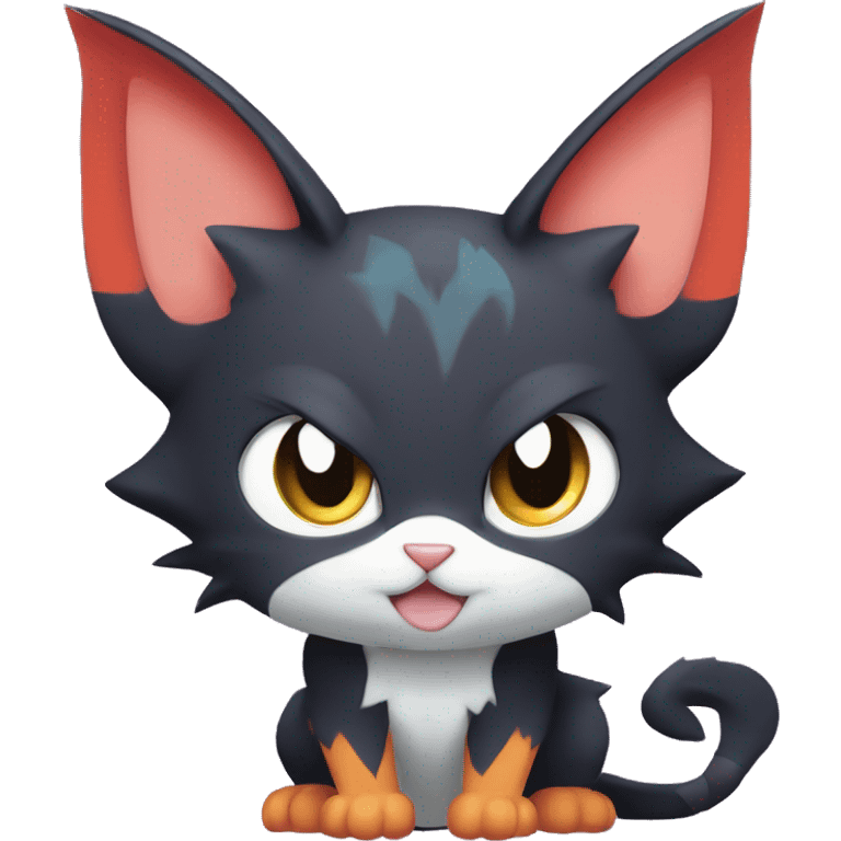 Cool Cute Edgy Chibi Cat-Noibat-Noivern-Litten-Pokémon-Fakémon-hybrid emoji