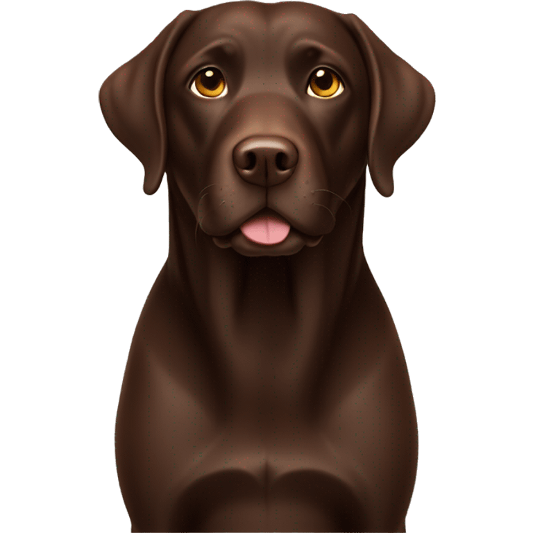 a full body, chocolate Labrador  emoji