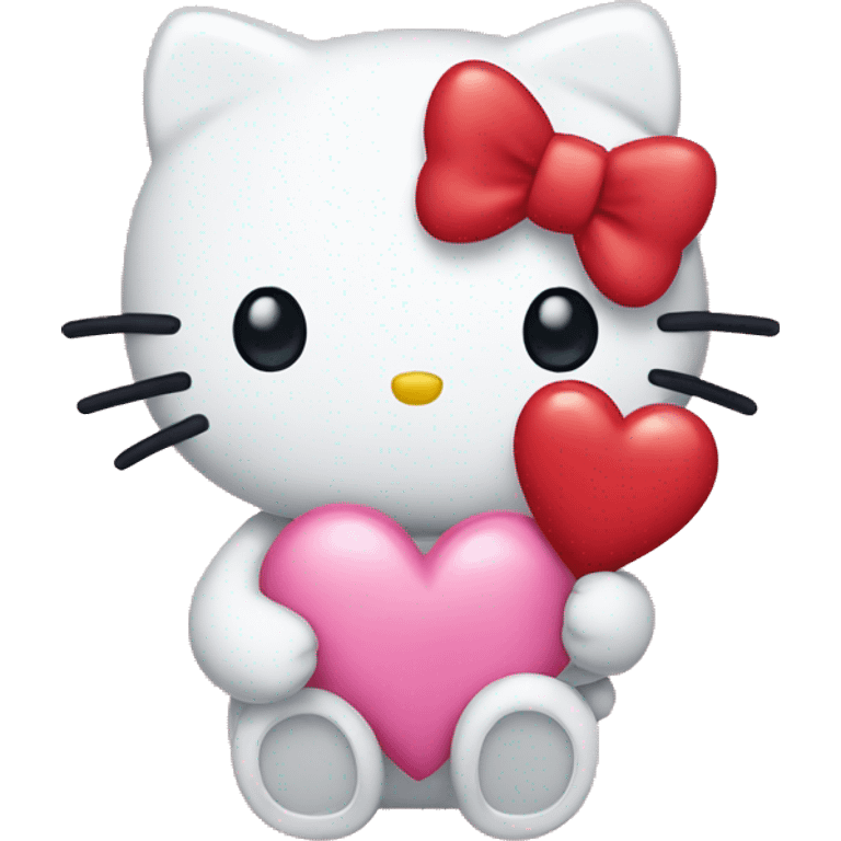 Hello kitty holding a heart  emoji