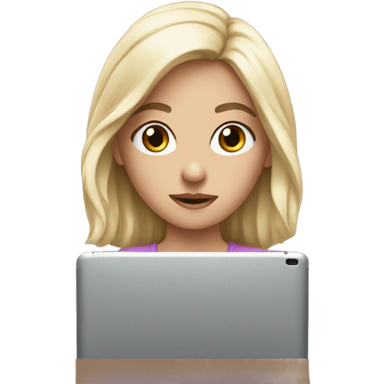 White gurl watching tablet  emoji