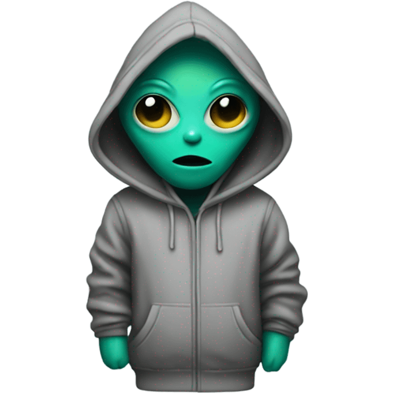 Alien with hoodie on emoji