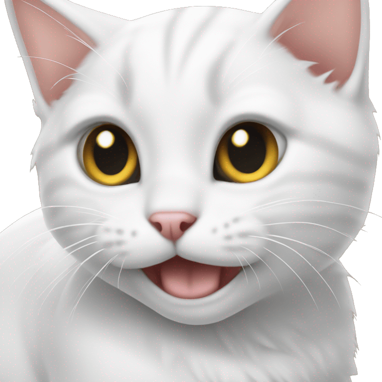 Hissing white kitten  emoji