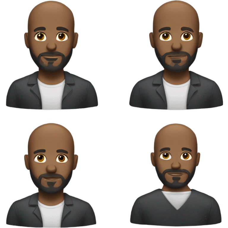 A black man with beard and bald head emoji