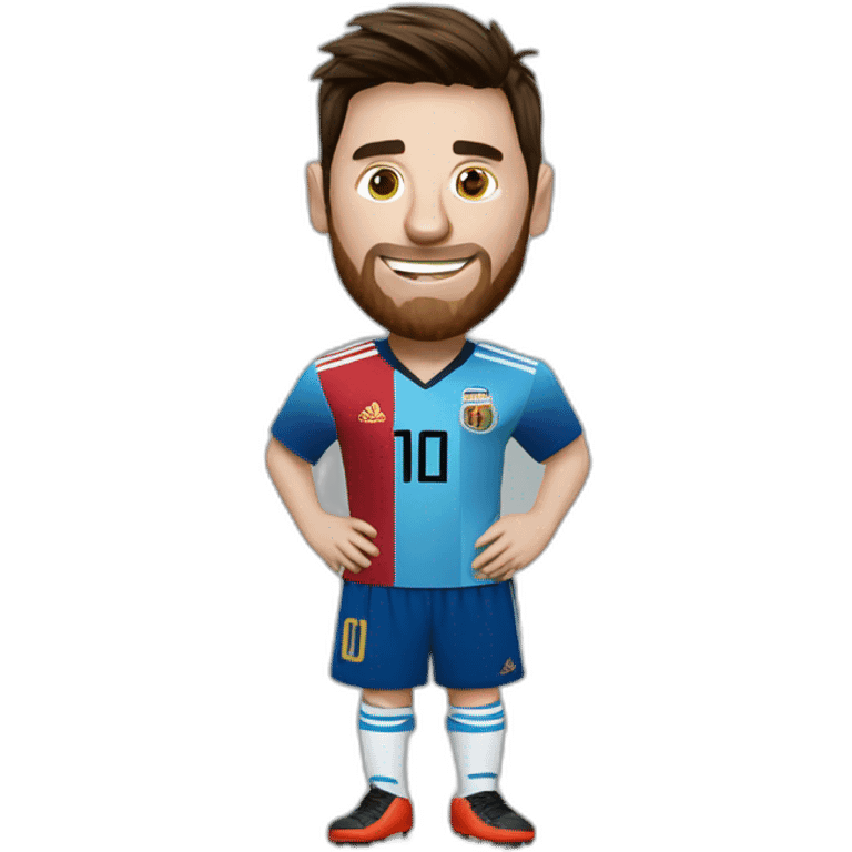 Messi con copa del mundo emoji