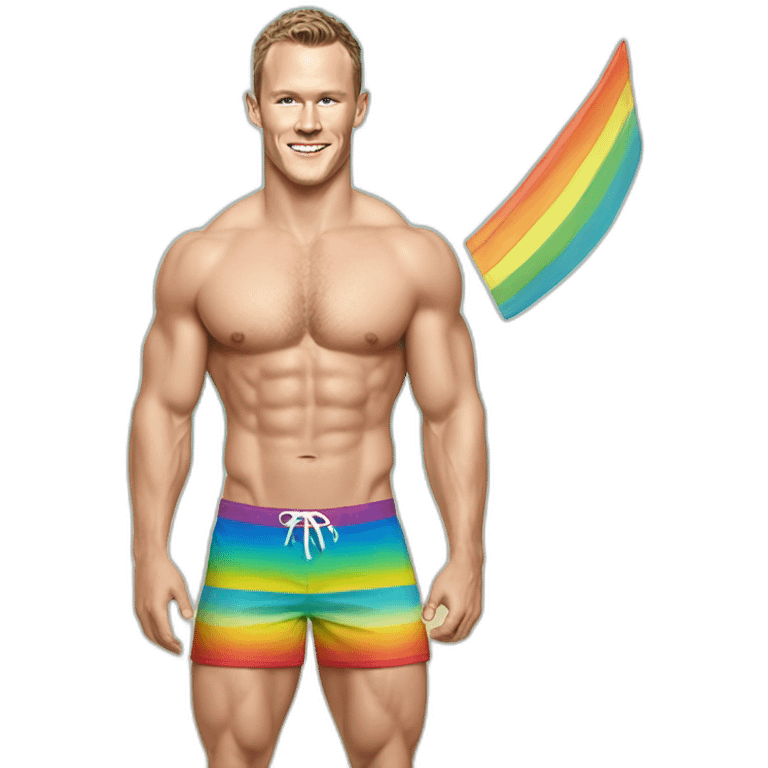 Jonathan Toews as a beach body; rainbow theme emoji