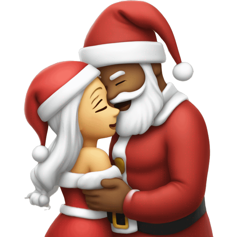 santa and mrs claus kissing emoji