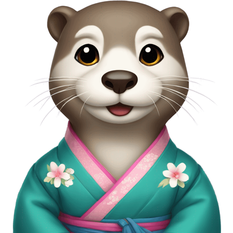 a otter face wearing traditional korean hanbok emoji