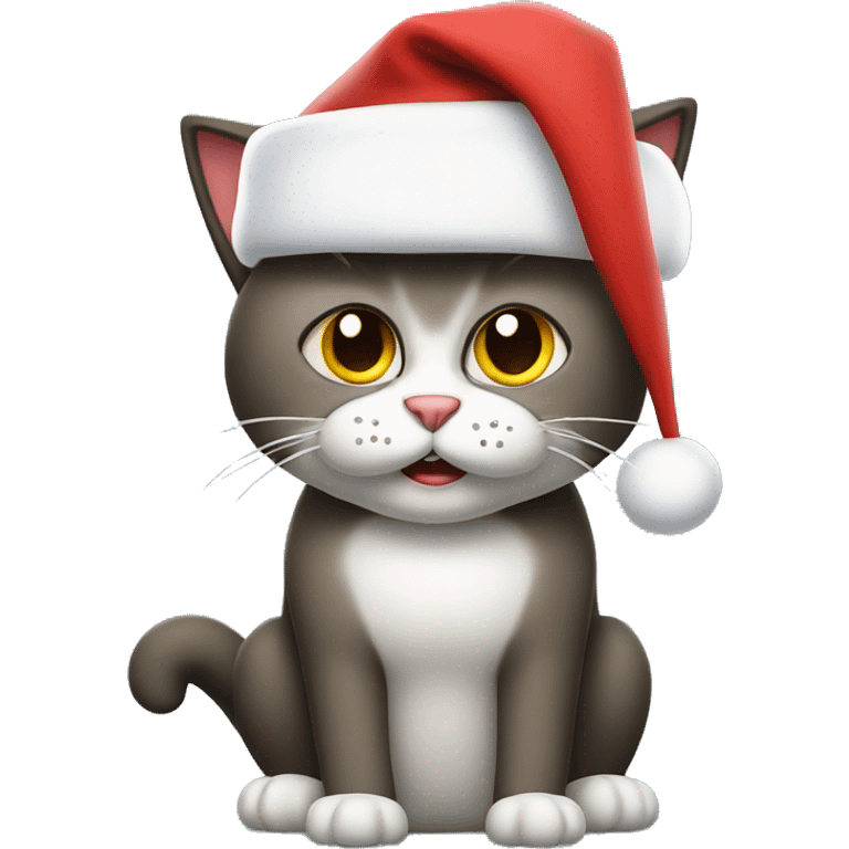 Make an angry cat with a Santa hat emoji